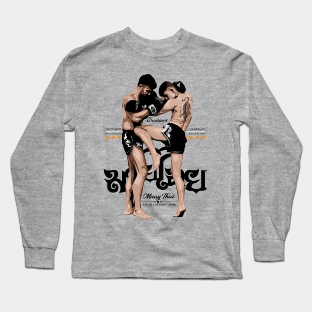 Muay Thai Tha Art of Eight Limbs Long Sleeve T-Shirt by KewaleeTee